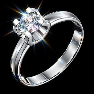 Помолвочное кольцо из серебра