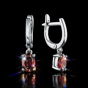 Серьги из серебра с гранатами